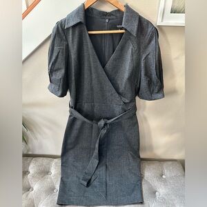 Badgley Mischka Charcoal Midi Dress